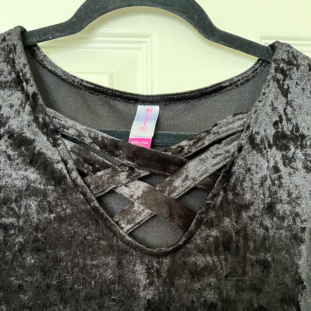 Black velvet body suit
